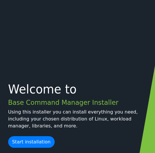 start installation button